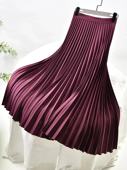 Janna| Damska Elegancka Plisowana Spódnica Midi