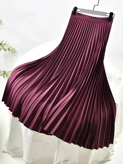 Clara | Women Spring pleated Maxi skirt