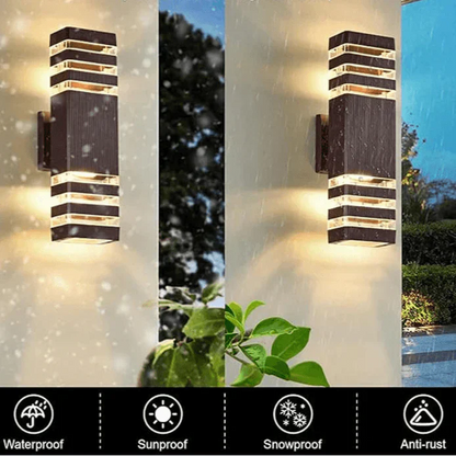 LumiBloc LED Wandlamp Buiten | Up & Down Effect | E27 Fitting | IP65 Waterdicht | Modern Design voor Tuin en Balkon