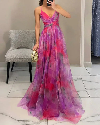 Giselle - Vestido Maxí Encantador con Estampado Floral