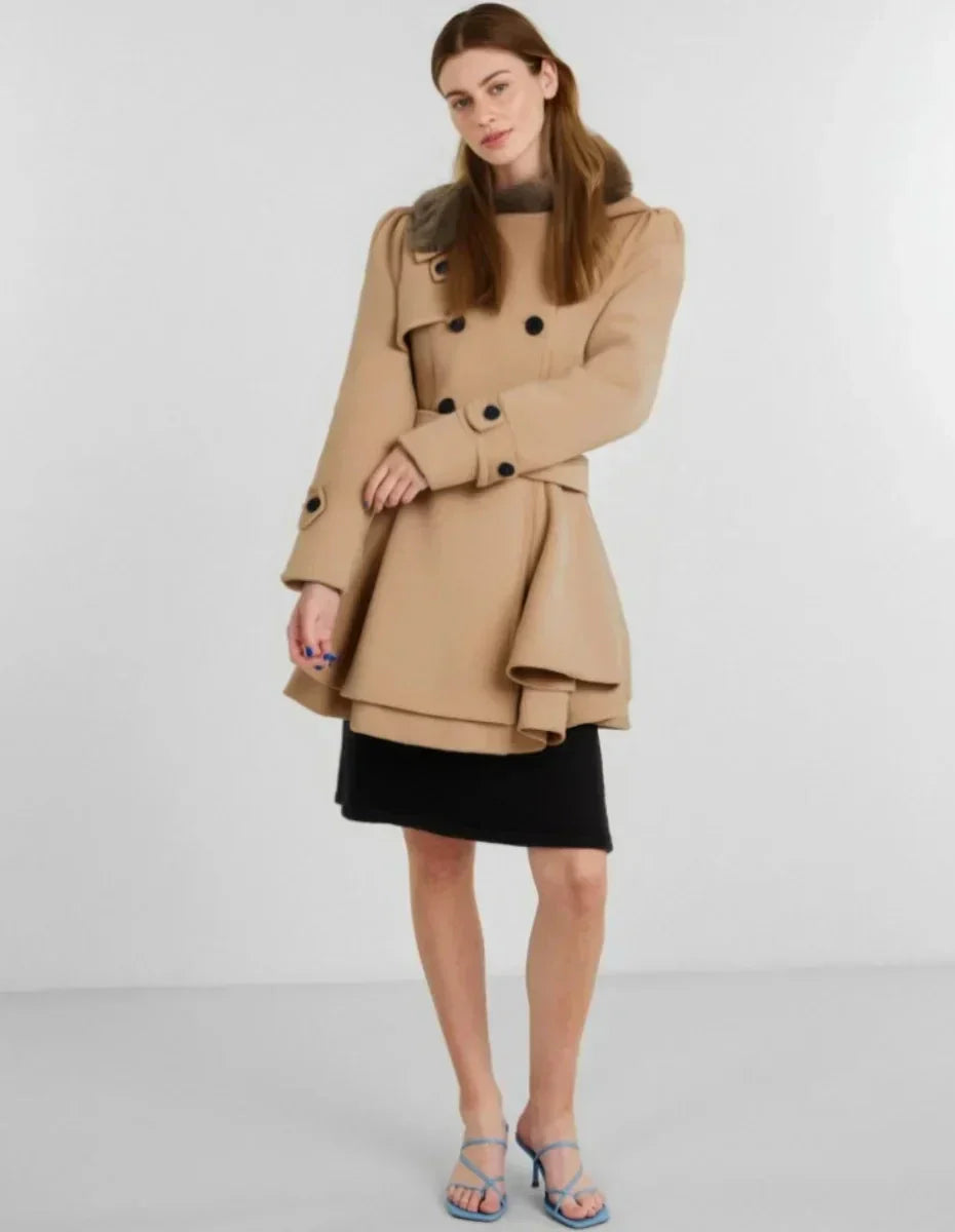 Tailored Double-Breasted Wool Coat | Flattering Slim Cut