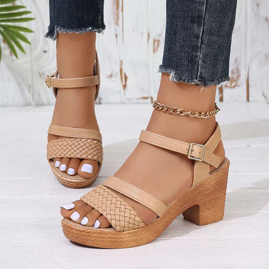Deborah | Woven Platform Sandals - Image 1