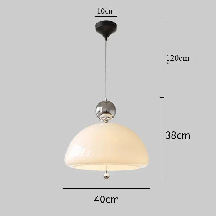Time-Traveling Lighting Experiment, Bauhaus Geometry Meets Medieval Color in Glass Pendant for Avant-Garde Living Room & Salon