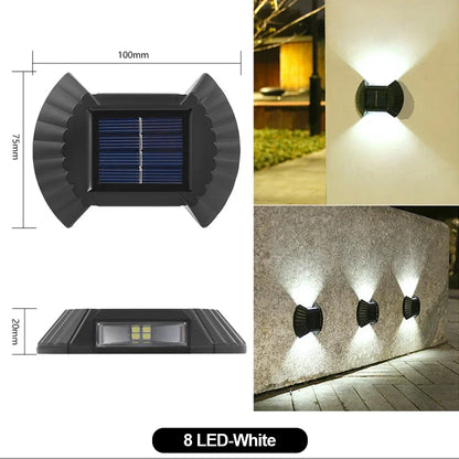 LED Solar Wall Lamp Outdoor Waterproof Up and Down Luminous Lighting Garden Decoration Solar Lights Stairs Fence Sunlight Lamp
