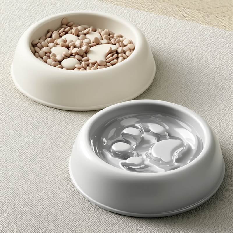 Slow Feeder Dog Bowl | Paw Print Anti-Choking Feeding Bowl