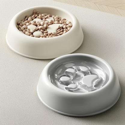 Slow Feeder Dog Bowl | Paw Print Anti-Choking Feeding Bowl