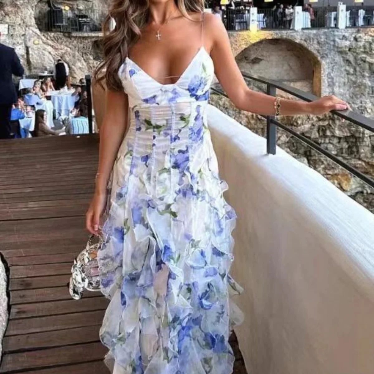 ISABELLA™ – Romantic Floral Ruffle Maxi Dress