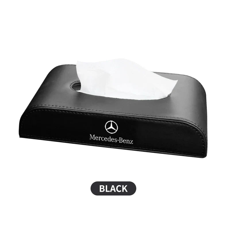Car Leather Tissue Box For Mercedes Benz C180 C200 C260 C300 W108 W124 W126 W140 W168 W169 W176 Auto Interior Accessories