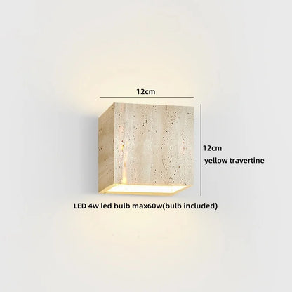 TerraLume Wabi-Sabi Travertin LED Wandlamp