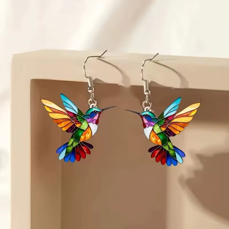 Hummingbird Necklace Earrings Set