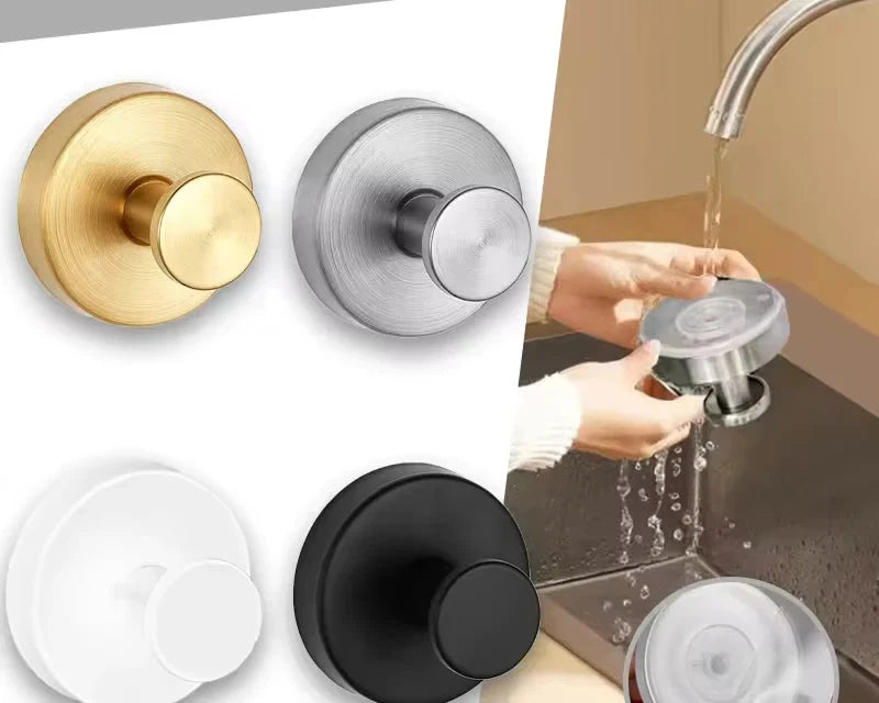Herbruikbare Roestvrijstalen Zuignap Haak - Waterdichte Wandhaak - Zonder Boren - Wandhouder voor Keuken en Badkamer - Handdoek- en Kledinghaak