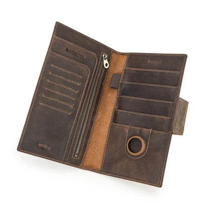 Larson Wallet: Made with Hand-Stitched Genuine Italian Leather - 1 or 4 Passport Slots, RFID Blocking,  1 AirTag Slot–Travel with Confidence