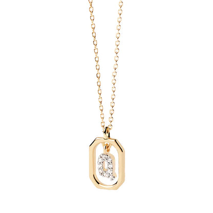 Collana Iniziale Personalizzata con Zirconi | Placcata in Oro – Ciondolo Lettera Alfabeto
