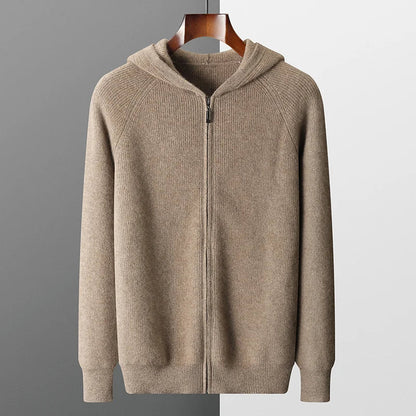 Men’s Casual Knitted Hoodie – Comfortable Zip-Up Sweater for Everyday Streetwear Style
