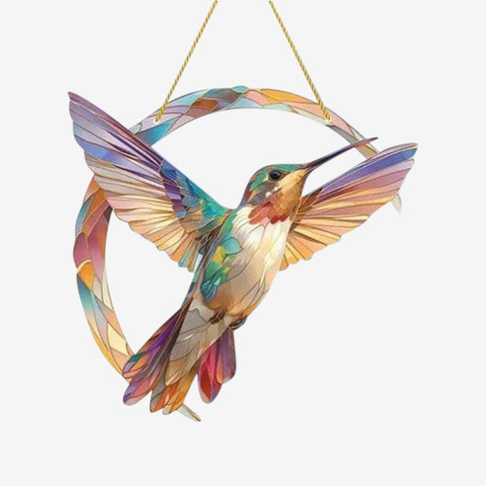 Attrape-soleil colibri suspendu en acrylique