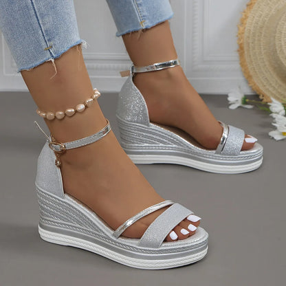 Womens Platform Wedge Strap Sandals