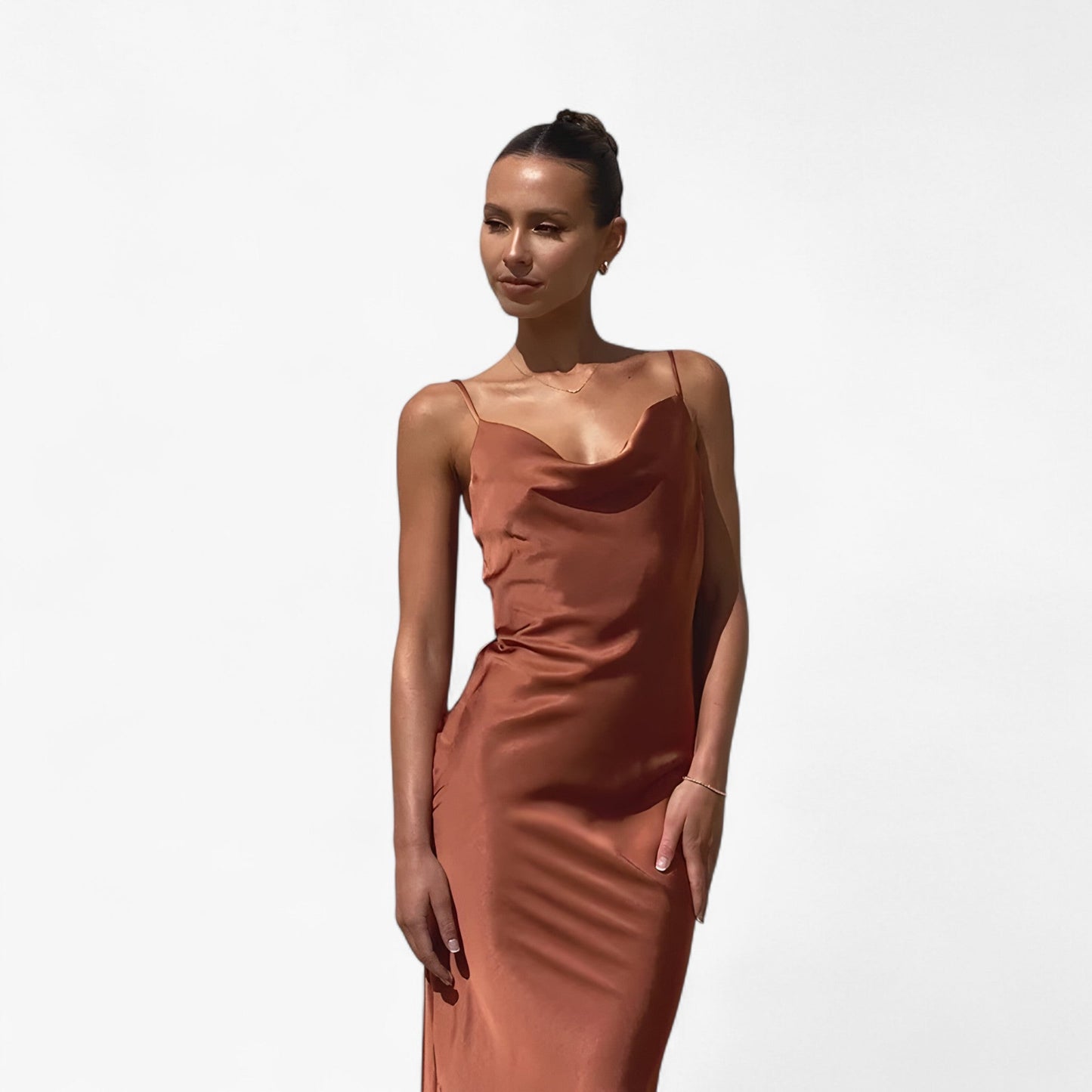Elegant Floor-Length Silk Dress