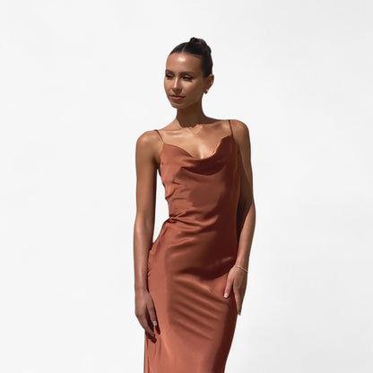 Elegant Floor-Length Silk Dress