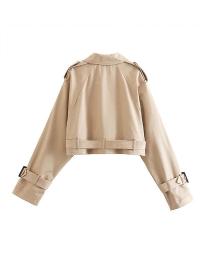 Theresa - Kurzer Trenchcoat Beige für stilvolle Auftritte