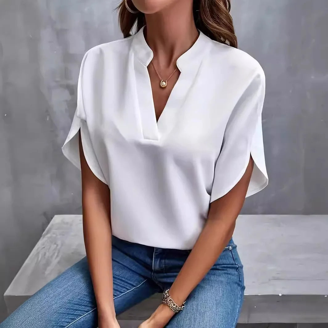 Damen Top mit V-Ausschnitt | Kurzarm