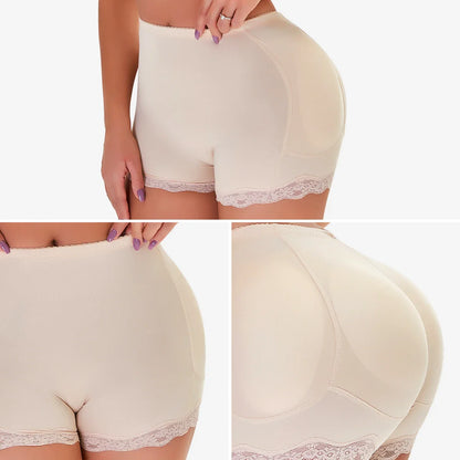 CXZD Butt Lifter Pants Women Fake Buttocks Plump Hips Large Size Body Shaping Panties Lace Fake Ass Pad Boxer Shapewear Shorts