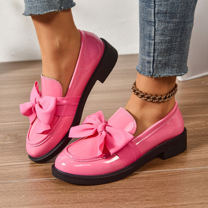 Mocassins en Cuir à Enfiler – Chaussures Élégantes avec Nœud et Semelle Plateforme
