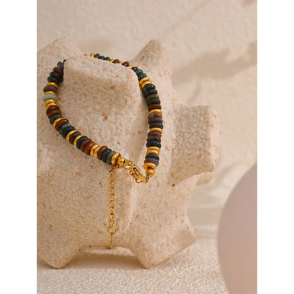 Sylvia Colorful Natural Stone Beaded Bracelet – Boho Chic Jewelry | Huna Jewelry