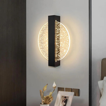 LumaLeaf Rundes Wandpaneel – Moderne LED-Wandleuchte mit silbernem Blatt & warmem Licht (3500 K)