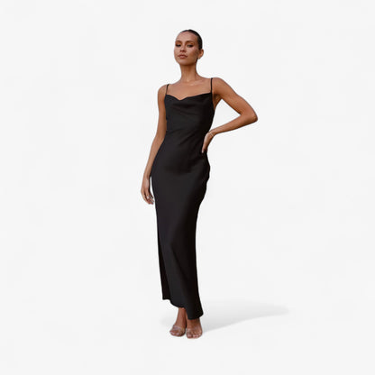Elegant Floor-Length Silk Dress