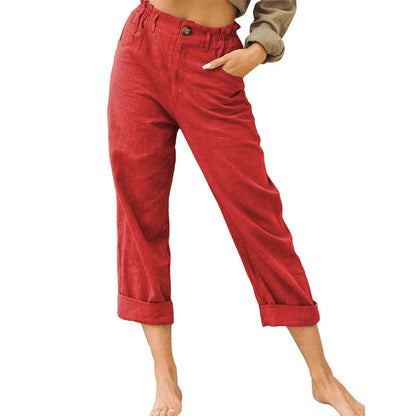 Amalia - Damen Baumwolle Cropped Hose