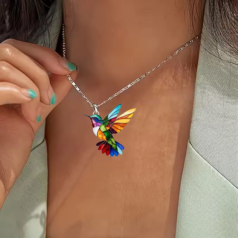 Hummingbird Necklace Earrings Set
