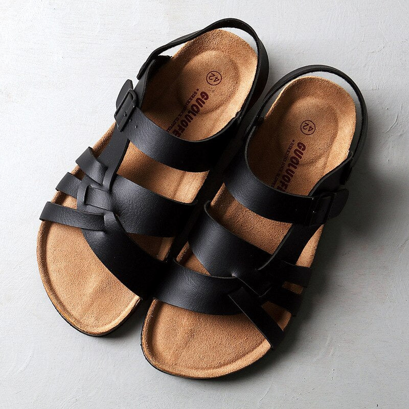 Sandales Femme Kim – Sandales en Cuir avec Semelle Confortable & Design Intemporel pour Tous les Jours