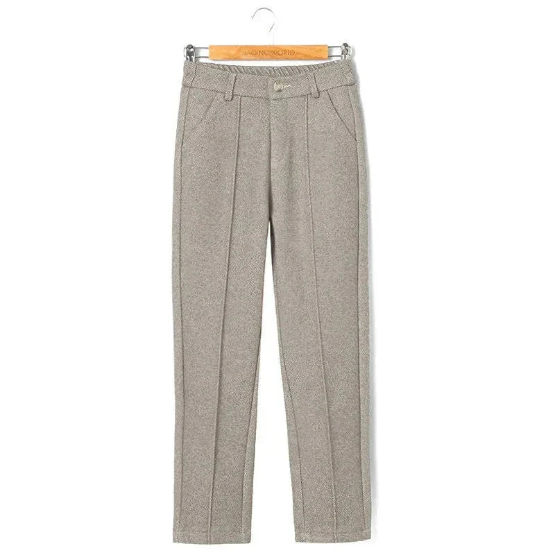 Women's Wool Mix Straight Leg Trousers