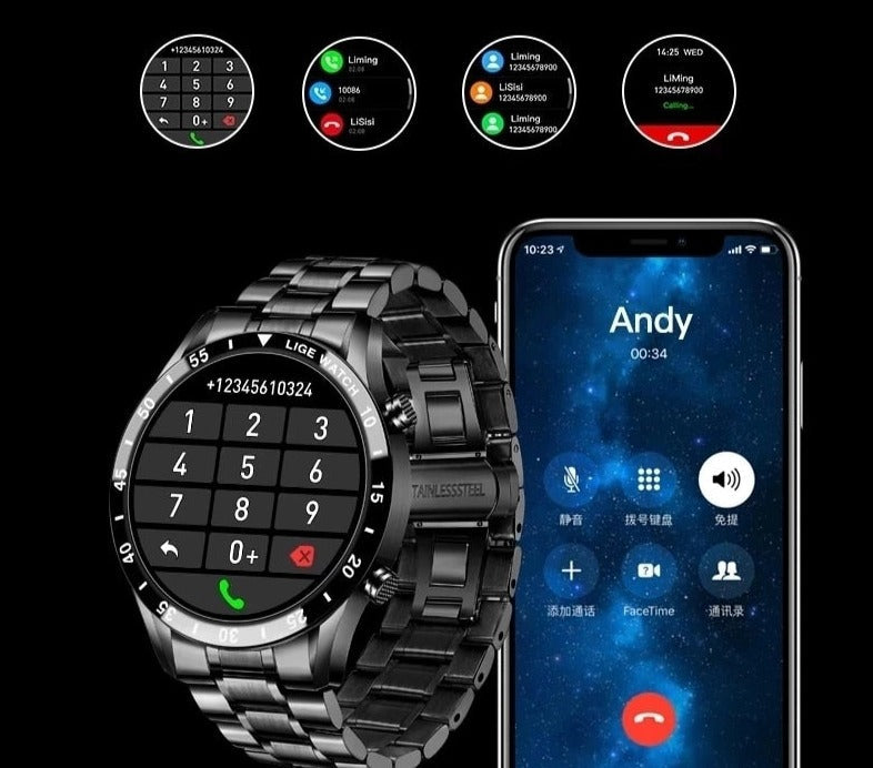 ChronoVivant - Luxuriöse Smartwatch für Herren | Multisport-Modus | Gesundheitsüberwachung