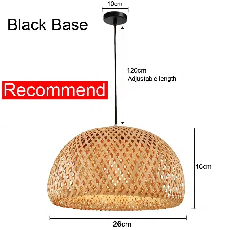 2026 Newest Bamboo Pendant Lamps Ceiling Lights Rattan Wicker Lustre Hand Knit Braiding Suspended Home Dining Braided Decor Hot