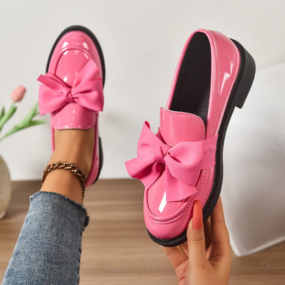 Mocassins en Cuir à Enfiler – Chaussures Élégantes avec Nœud et Semelle Plateforme