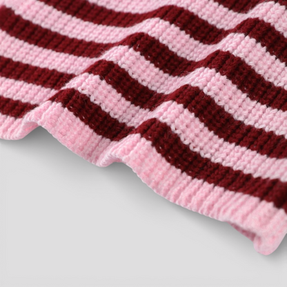 Pull Femme à Rayures Col Roulé