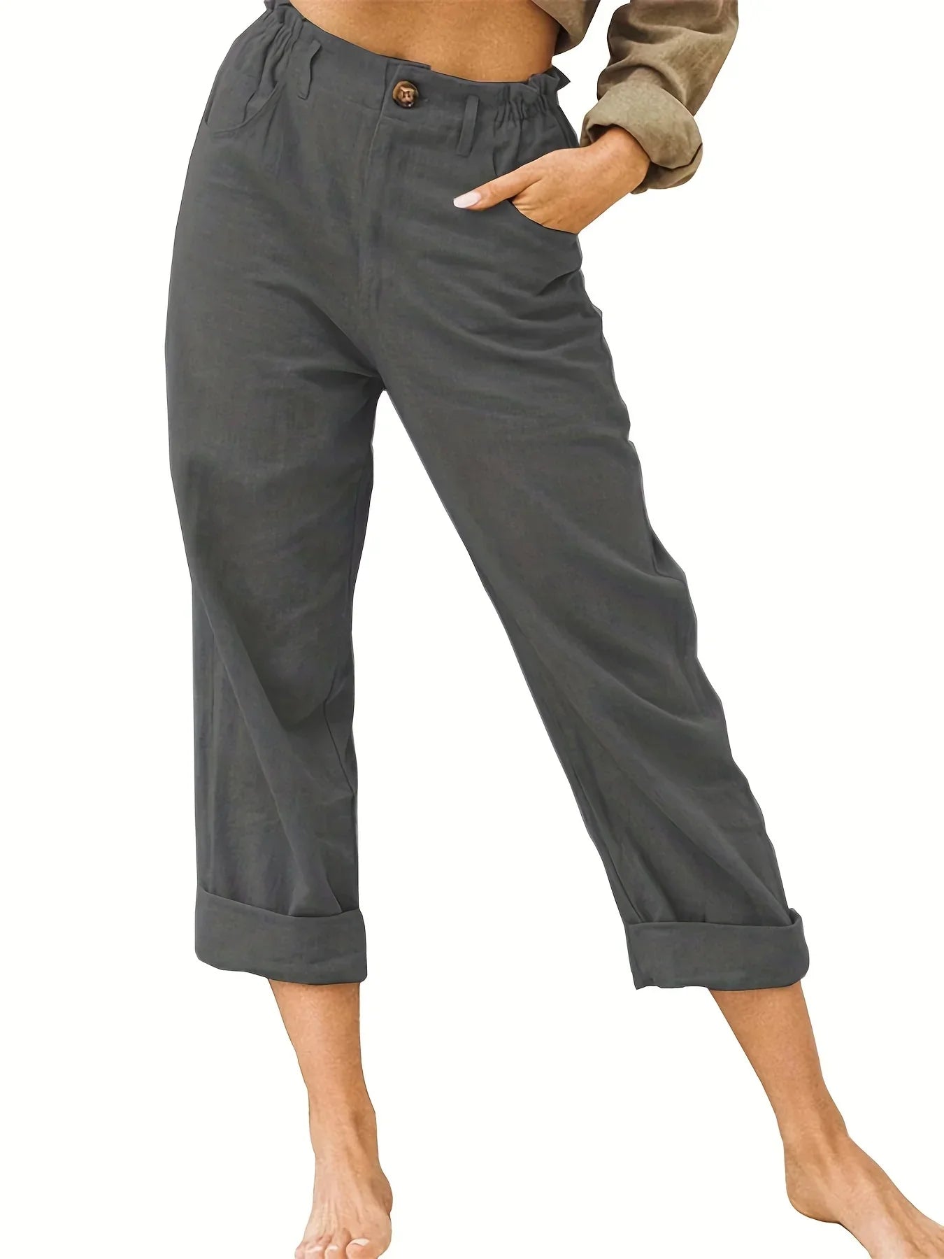 Amalia - Damen Baumwolle Cropped Hose