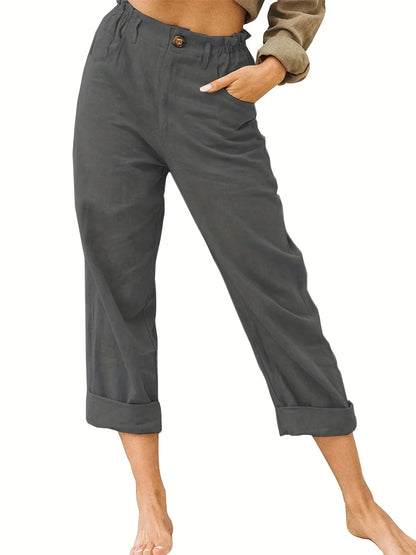 Amalia - Damen Baumwolle Cropped Hose