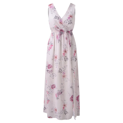Blanca | Stylish Floral High-Slit Maxi Dress