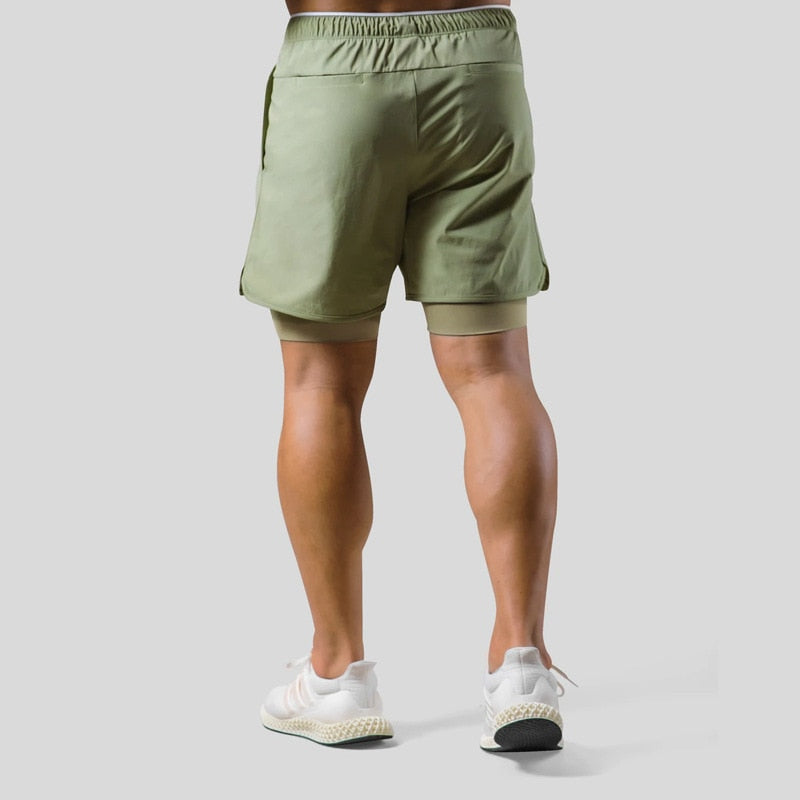 Mauro - Dual Layer Workout Short ajusté élégant avec couche extérieure respirante