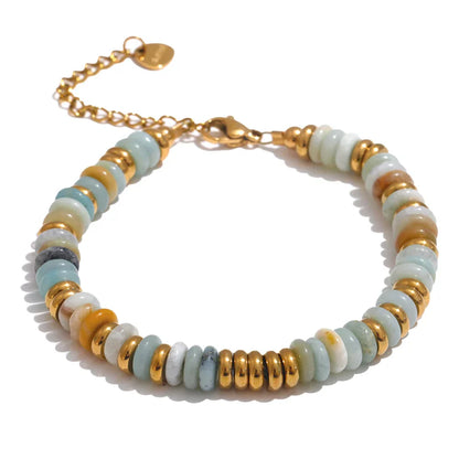 Sylvia Colorful Natural Stone Beaded Bracelet – Boho Chic Jewelry | Huna Jewelry