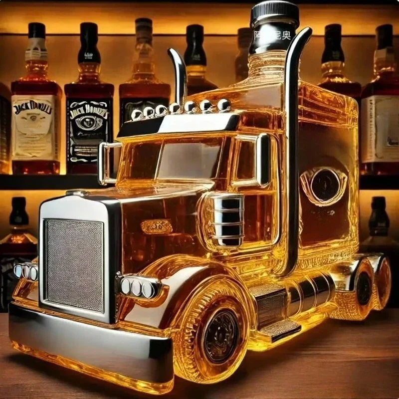 Truck Shaped Whiskey Decanter Glass Bottle