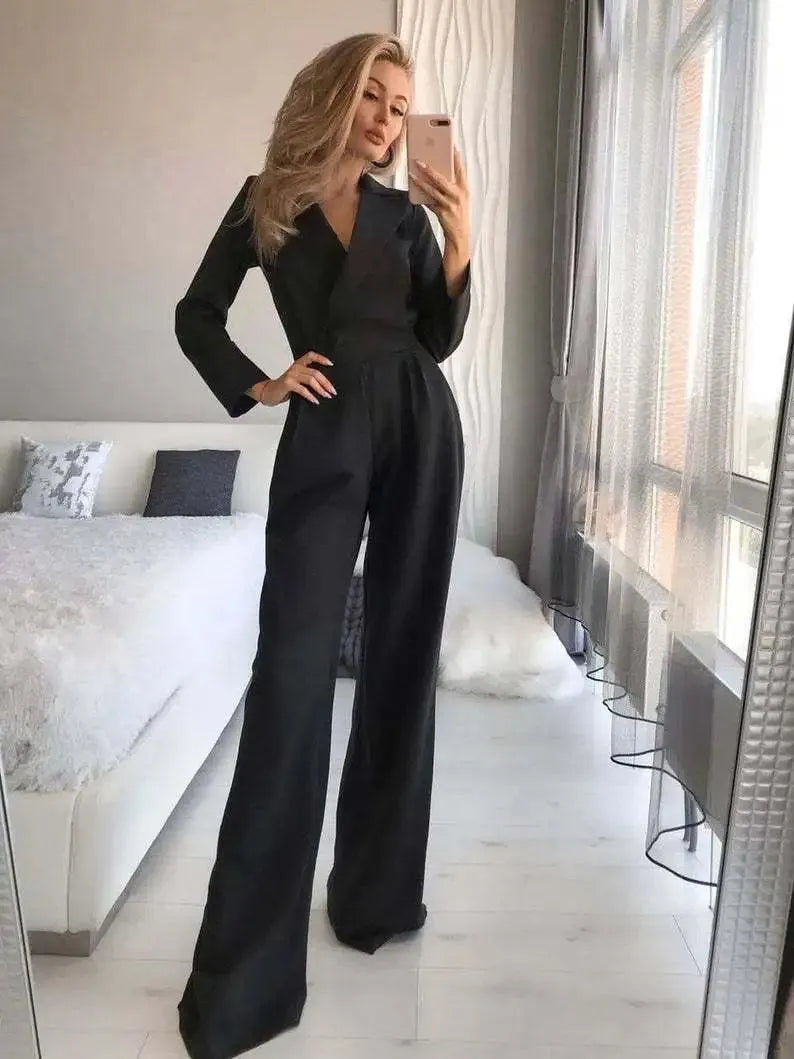 Selis | Chique jumpsuit met lange mouwen voor dames – Elegante, vrouwelijke outfit voor feestjes en kantoor
