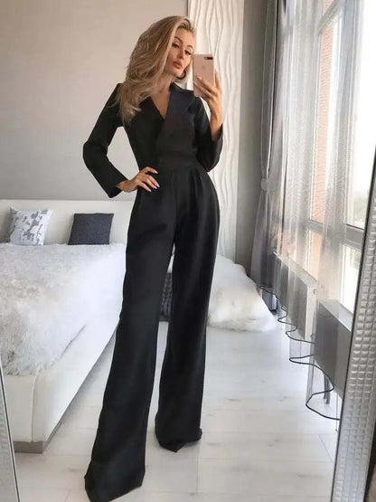 Selis | Chique jumpsuit met lange mouwen voor dames – Elegante, vrouwelijke outfit voor feestjes en kantoor