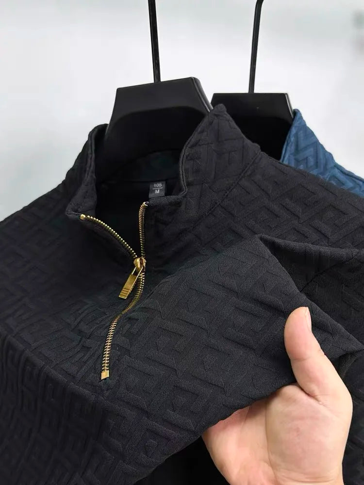 GeoJacquard® Pullover Style Full-Sleeve Shirt by JesseVance Milan