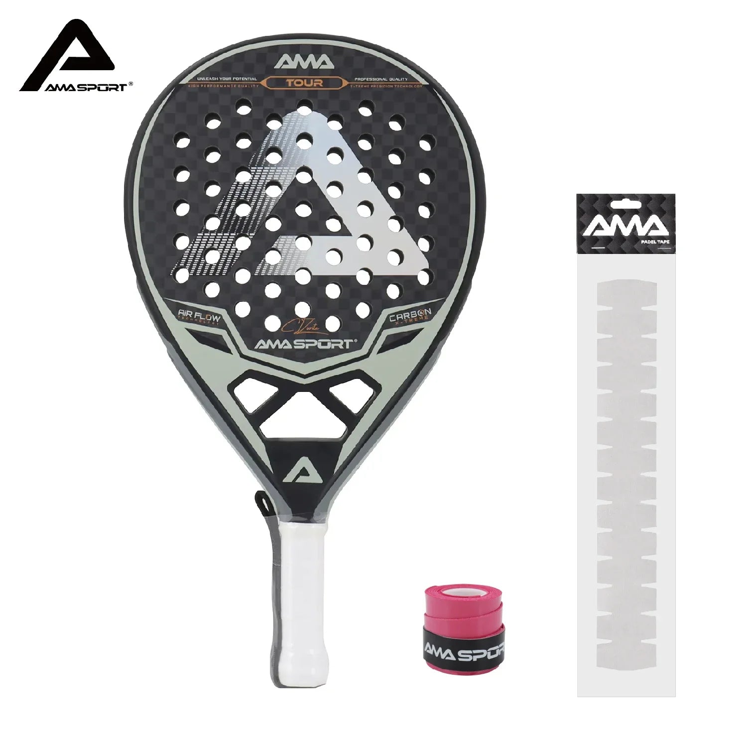 PTR-ATourC01-12KWHT Couleur Raquette De Padel Carbone 12K Équilibre Moyen