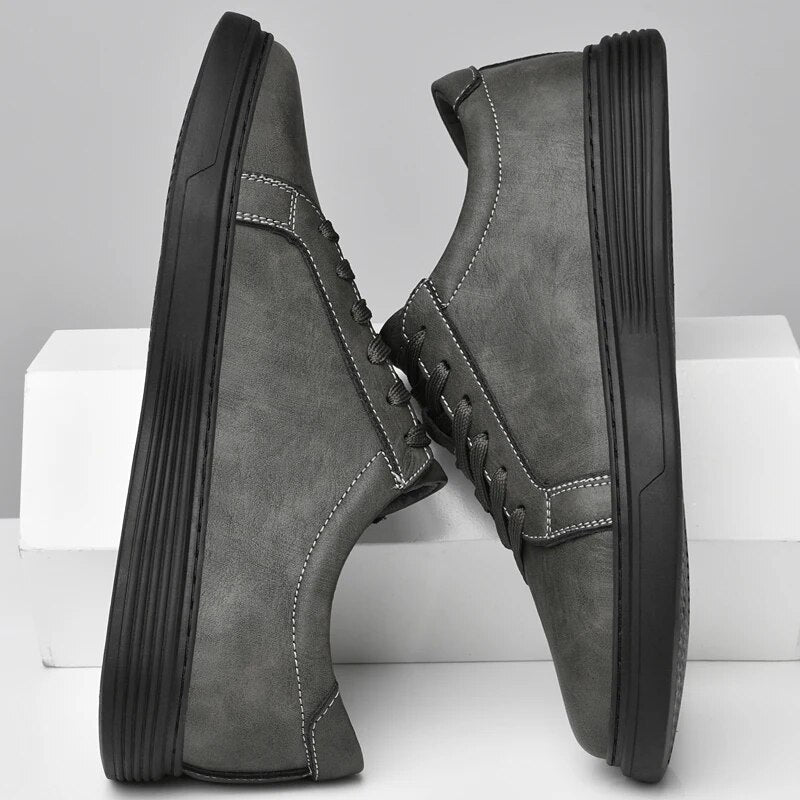 Men's Genuine Leather Sneakers Casual Dress Shoes