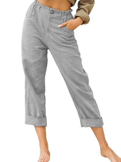 Amalia - Damen Baumwolle Cropped Hose