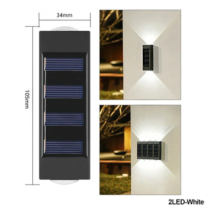 LED Solar Wall Lamp Outdoor Waterproof Up and Down Luminous Lighting Garden Decoration Solar Lights Stairs Fence Sunlight Lamp